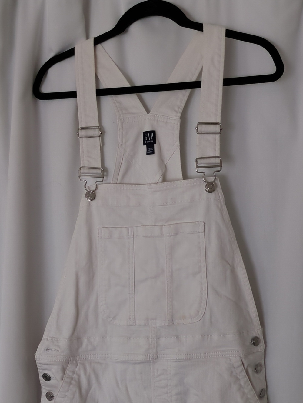 GAP Cream Cotton Dungaree Romper with Adjustable Straps